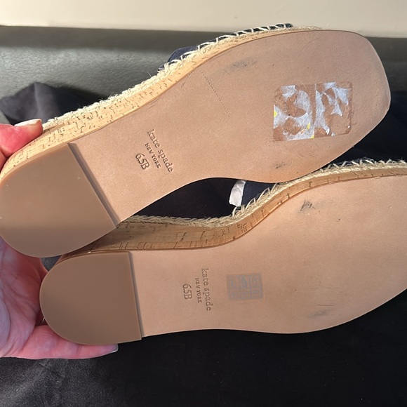 Kate Spade Cosette Leather Navy Cork Heel Wedge Sandal Women\'s size 6.5